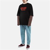 Лонгслив Haided SKRT RLXD DBL SLV CL LS TEE black/blk.wht.red.strp - фото 43239