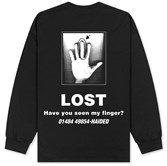 Лонгслив Haided FINGER RLXD LS TEE black - фото 43254