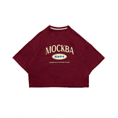 БИЧ Укороченная футболка "Москва" / бордовый - фото 50410